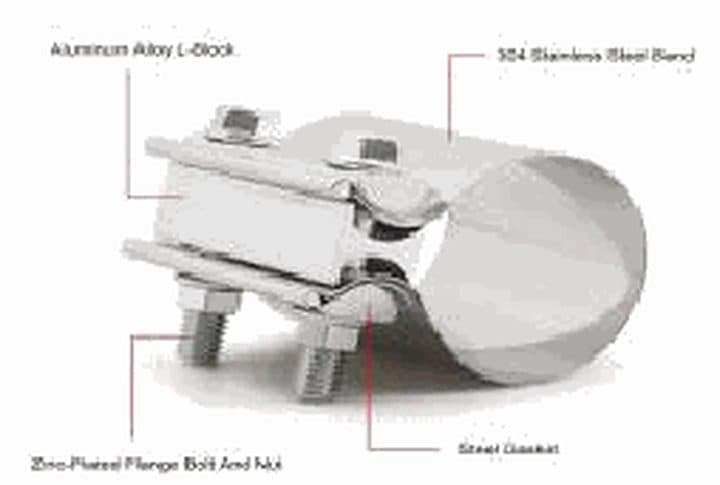 Exhaust band clamp, 80 mm, stainless 304