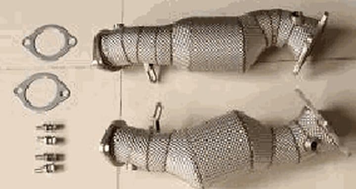 Downpipe – Nissan GT-R (R35), Mercedes-Benz AMG GT (C190), with catalytic converter, heat shield, 3"